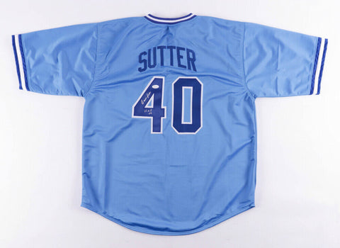 Bruce Sutter Signed Atlanta Braves Jersey Inscribed "H.O.F. 06" (JSA Hologram)