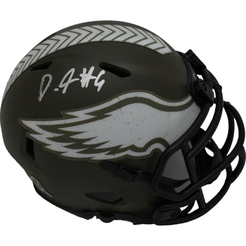 Devonta Smith Signed Philadelphia Eagles 22 Salute Mini Helmet FAN 44930