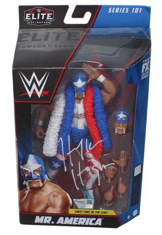 Hulk Hogan Autographed WWE Mattel Elite 101 Mr. America Action Figure Fanatics