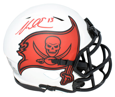 MIKE EVANS SIGNED TAMPA BAY BUCCANEERS BUCS LUNAR SPEED MINI HELMET BECKETT