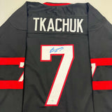 Autographed/Signed Brady Tkachuk Ottawa Black Hockey Jersey JSA COA