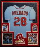 FRAMED IN SUEDE ST LOUIS CARDINALS NOLAN ARENADO AUTOGRAPHED JERSEY JSA COA