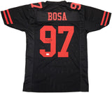 SAN FRANCISCO 49ERS NICK BOSA AUTOGRAPHED BLACK JERSEY BECKETT WITNESS 230700