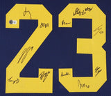 National Champion Michigan Wolverines 35x43 Framed Jersey Display Signed by 11