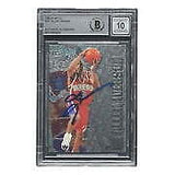 Allen Iverson Signed 1996 Metal #201 Philadelphia 76ers Rookie Card BAS Auto 10