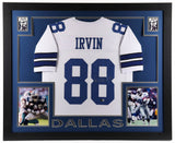 Michael Irvin Signed Dallas Cowboys 35x43 Framed White Jersey (Beckett Hologram)