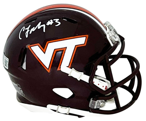 CALEB FARLEY SIGNED VIRGINIA TECH HOKIES SPEED MINI HELMET BECKETT