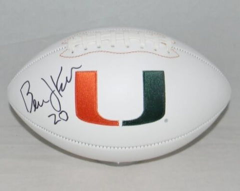 BERNIE KOSAR AUTOGRAPHED SIGNED MIAMI HURRICANES WHITE LOGO FOOTBALL JSA