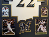 CUSTOM FRAMED MILWAUKEE BREWERS CHRISTIAN YELICH AUTOGRAPHED JERSEY STEINER HOLO