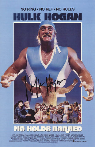 Hulk Hogan Signed "No Holds Barred" 11x17 Full Size Movie Poster -(SCHWARTZ COA)