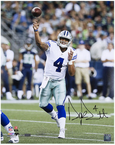 DAK PRESCOTT Autographed Cowboys "Release" 16 x 20 Photograph PANINI LE 4/20