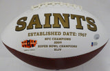 MARSHON LATTIMORE AUTOGRAPHED SIGNED SAINTS WHITE LOGO FOOTBALL BECKETT 131954