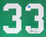 Larry Bird Boston Signed Framed Green Basketball Jersey Bird+JSA ITP