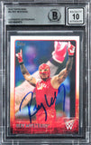 Rey Mysterio Authentic Signed 2015 Topps WWE #61 Card Auto 10! BAS Slabbed