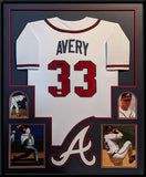 FRAMED ATLANTA BRAVES STEVE AVERY AUTOGRAPHED SIGNED JERSEY JSA COA