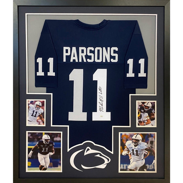 Micah Parsons Autographed Signed Framed Penn State PSU Cowboys Jersey JSA