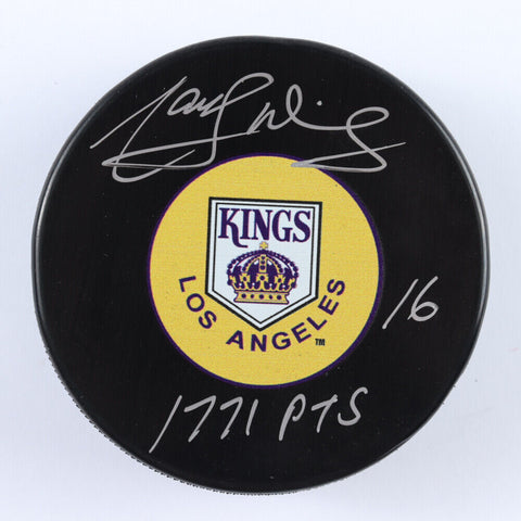 Marcel Dionne Signed Los Angeles Kings Logo Hockey Puck Inscribed 1771 PTS/ COJO