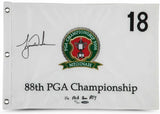 TIGER WOODS Autographed & Embroidered 2006 PGA Championship Pin Flag UDA LE 500