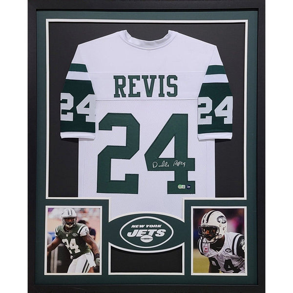 Darrelle Revis Autographed Signed Framed New York Jets White Jersey BECKETT