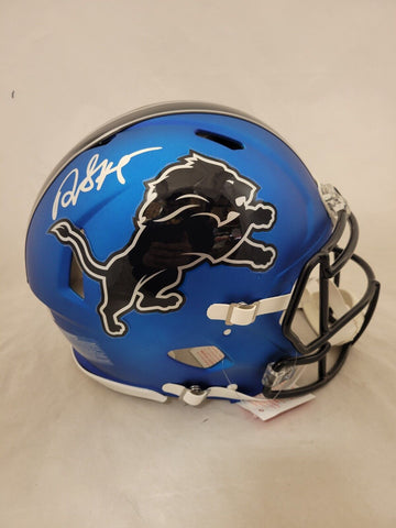 DAVID MONTGOMERY SIGNED DETROIT LIONS 2024 ALT SPEED AUTHENTIC HELMET BECKETT QR