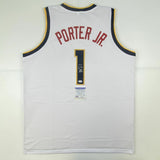 Autographed/Signed MICHAEL PORTER JR Denver White Basketball Jersey PSA/DNA COA