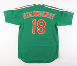 Darryl Strawberry Signed New York Mets St Patty's Day Jersey "86 WS Champs"/ JSA