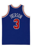 ALLEN IVERSON Autographed Philadelphia 76ers Authentic Blue Jersey FANATICS