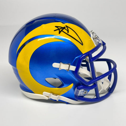 Aaron Donald Autographed Signed LA Rams Mini Flash Helmet Beckett Los Angeles