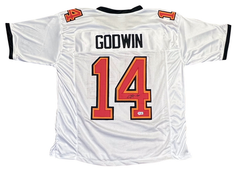 CHRIS GODWIN SIGNED TAMPA BAY BUCS BUCCANEERS #14 WHITE JERSEY BECKETT