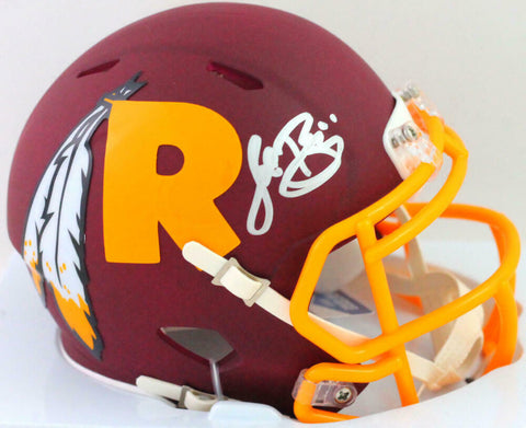 John Riggins Signed Washington AMP Speed Mini Helmet- Beckett W Auth *Silver