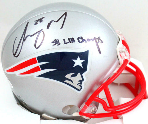 Sony Michel Autographed NE Patriots Mini Helmet w/ SB Champs- Beckett W *Black