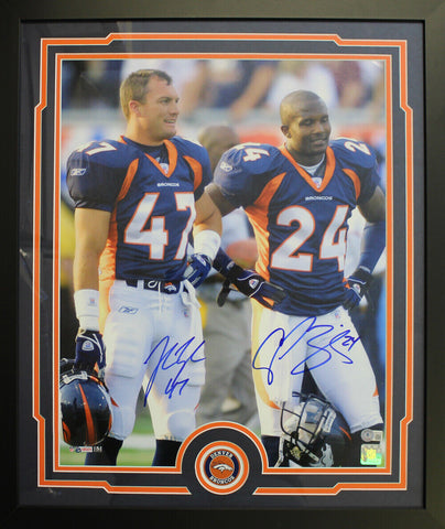 Champ Bailey & John Lynch Signed Denver Broncos Framed 16x20 Photo BAS 38851