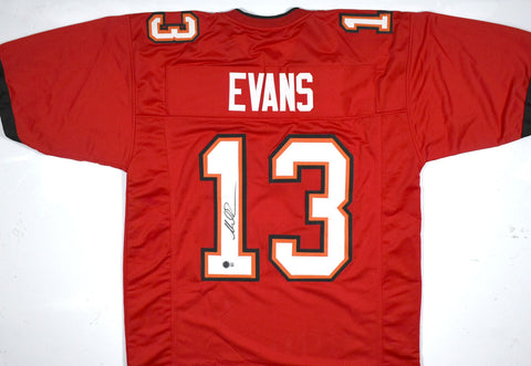 Mike Evans Autographed Red Pro Style Jersey- Beckett W Hologram *Black