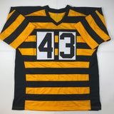 Autographed/Signed Troy Polamalu Pittsburgh Bumble Bee Jersey Beckett BAS COA