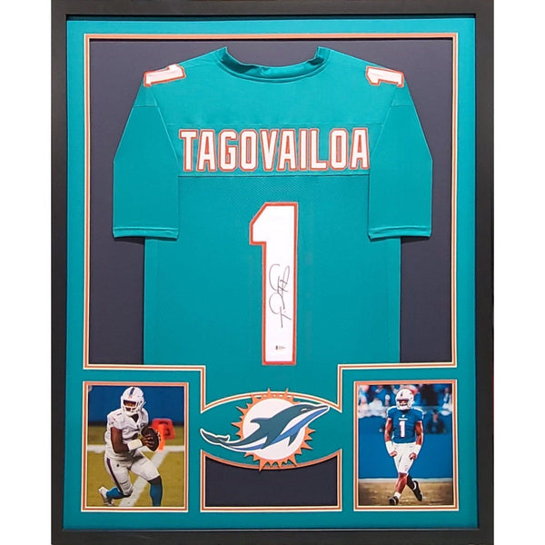 Tua Tagovailoa Autographed Signed Framed Dolphins Jersey BECKETT