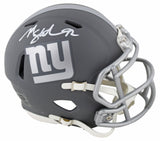 Giants Michael Strahan Authentic Signed Slate Speed Mini Helmet BAS Witnessed