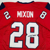 Autographed/Signed Joe Mixon Houston Red Football Jersey JSA COA