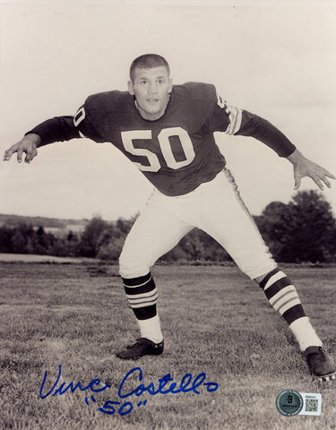 Vince Costello Autographed Cleveland Browns 8x10 Photo Beckett 45510