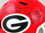 Roquan Smith Autographed GA Bulldogs Speed F/S Helmet w/ 3 Insc- Beckett W *Blk