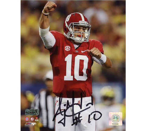 AJ McCarron Signed Alabama Crimson Tide Unframed 8x10 NCAA Photo - Celebrating