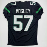 Autographed/Signed CJ C.J. Mosley New York Black Football Jersey Beckett BAS COA