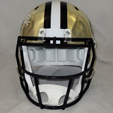 DREW BREES SIGNED NEW ORLEANS SAINTS F/S CHROME SPEED REPLICA HELMET BECKETT