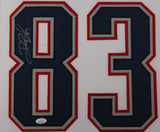 DEION BRANCH (Patriots white TOWER) Signed Autographed Framed Jersey JSA