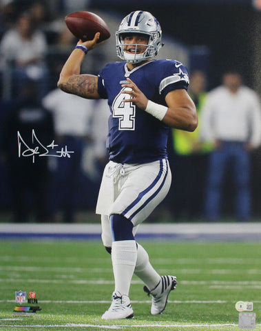 Dak Prescott Autographed/Signed Dallas Cowboys 16x20 Photo Beckett 34887