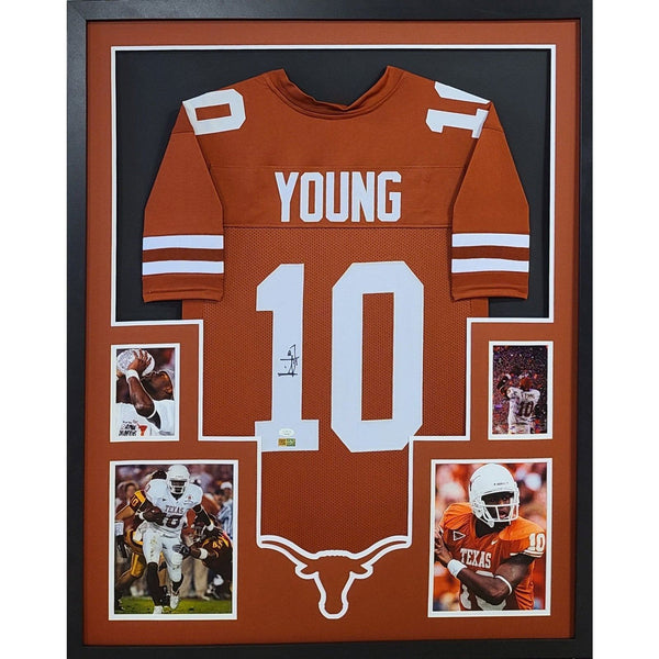 Vince Young Autographed Signed Framed Texas Longhorns Jersey JSA