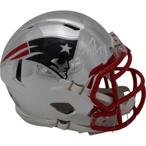 Ty Law Autographed/Signed New England Patriots Chrome Mini Helmet Beckett 35577