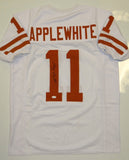 Major Applewhite Autographed White College Style Jersey- JSA W Authenticated