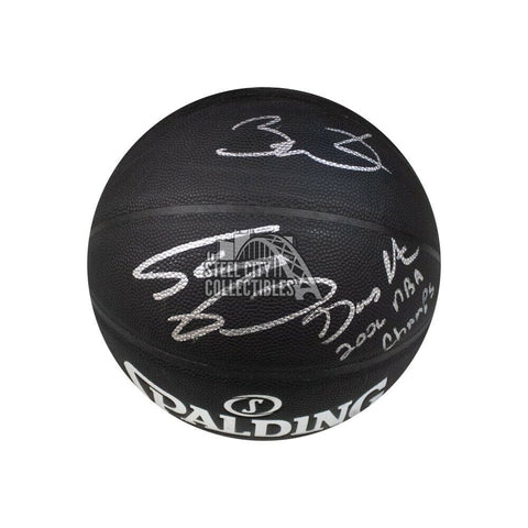 Wade, O'Neal, Payton 2006 NBA Champs Autographed Black Basketball - Fanatics