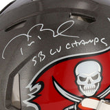 TOM BRADY Autographed "SB LV Champs" Buccaneers Authentic Speed Helmet FANATICS