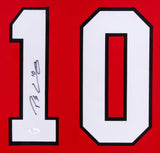 Patrick Sharp Signed Chicago Blackhawks 35"x 43" Custom Framed Jersey (JSA COA)